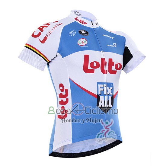 Lotto Fix All Ropa Ciclismo Culotte Corto 2016 Mangas Cortas Blanco y Azul